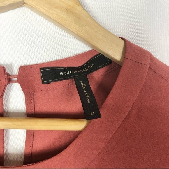 BCBGMaxAzria Cynthia Terracotta Ruffle Long Sleeve Mini Dress M - Picture 5 of 5